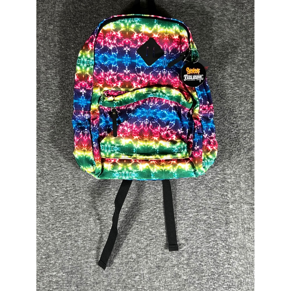 BodyRage Spencers Exclusive Rainbow Lightning Tie Dye Backpack Laptop Sleeve NEW